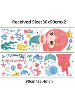Stickers Chambre Fille - Sirène dans la Mer Stickers Chambre Fille - Sirène dans la Mer