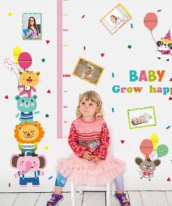 Sticker Toise Bébé - Animaux Fête Ballons