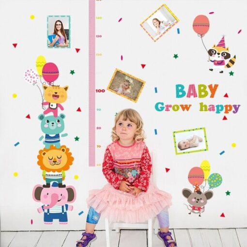 Sticker Toise Bébé - Animaux Fête Ballons