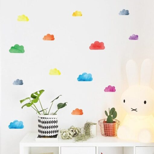 Stickers Chambre Bébé - Nuage Colorés Forme