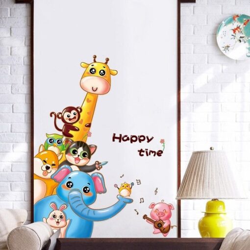 Stickers Chambre Bébé - Porte Animaux Joyeux