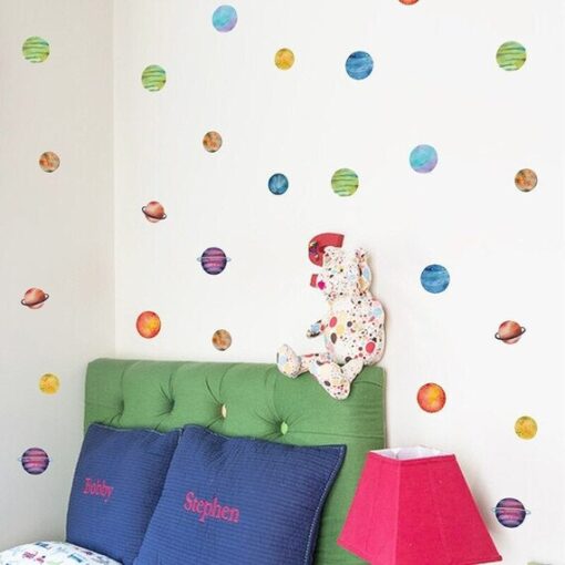 Stickers Chambre Garçon - Planètes Multicolores Forme