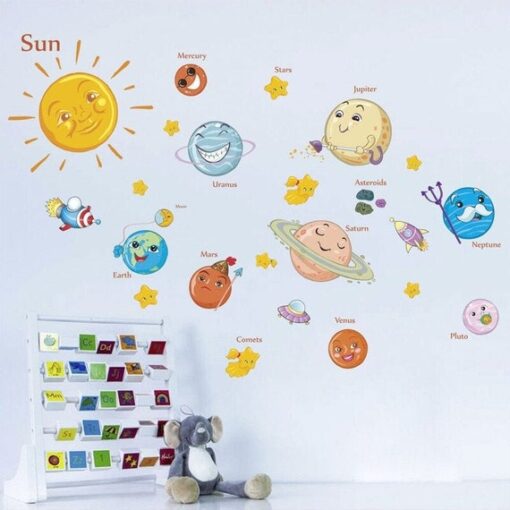 Stickers Chambre Garçon - Planètes du Système Solaire dans l'Espace