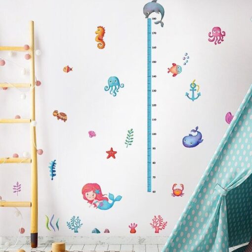 Toise Bebe Sticker - Dauphin Sirène et Baleine