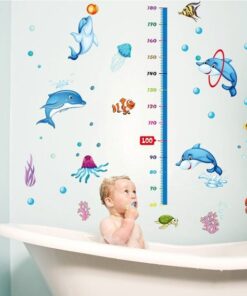 Enfant Toise Toise Bébé Sticker - Dauphins et Océan