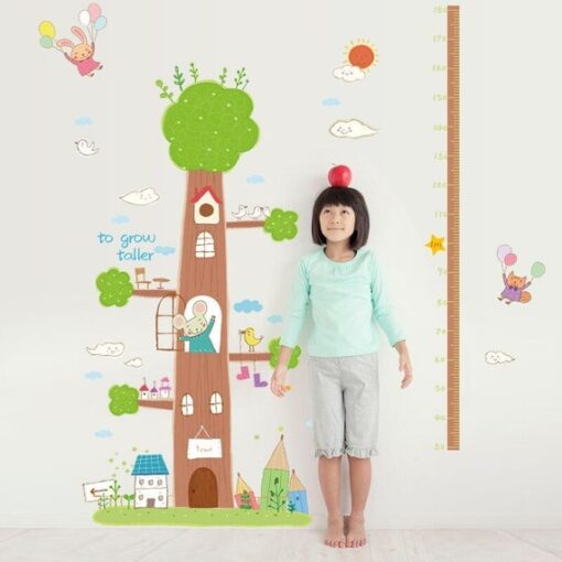 Toise Bebe Sticker - Règle Mesure Croissance Arbre Maison