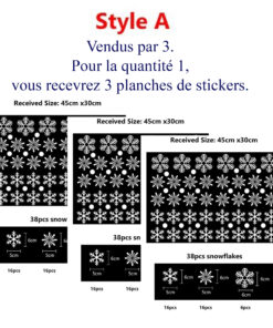 Stickers Flocons de neige, Décoration de fenêtre pour Noël Stickers Flocons de neige, Décoration de fenêtre pour Noël