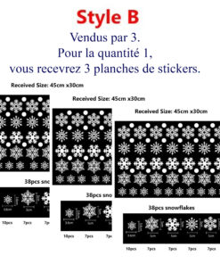Stickers Flocons de neige, Décoration de fenêtre pour Noël Stickers Flocons de neige, Décoration de fenêtre pour Noël