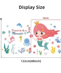 Stickers Chambre Fille - Sirène dans la Mer Stickers Chambre Fille - Sirène dans la Mer