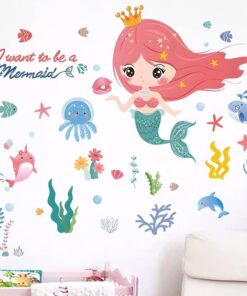 Stickers Chambre Fille - Sirène dans la Mer Stickers Chambre Fille - Sirène dans la Mer