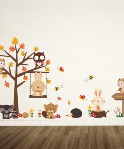 Alternative view of Sticker Chambre Bebe - Animaux de la Forêt Automne