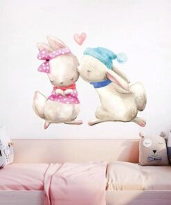 Alternative view of Stickers Chambre Fille - Lapins Mignons Bouquet de Fleurs