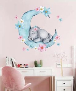 Sticker Chambre Bébé - Ours Balançoire Etoile