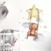 Sticker Chambre Bébé - Ours Balançoire Etoile