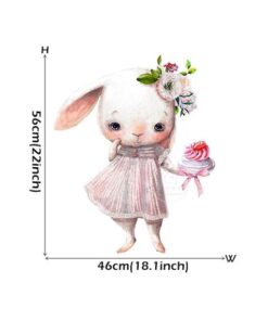 Stickers Chambre Bébé - Lapins Mignons Fleurs Stickers Chambre Bébé - Lapins Mignons Fleurs