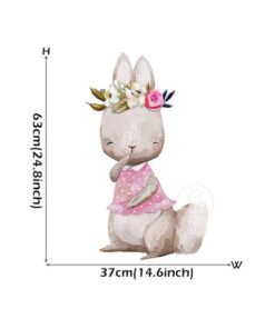 Stickers Chambre Bébé - Lapins Mignons Fleurs Stickers Chambre Bébé - Lapins Mignons Fleurs