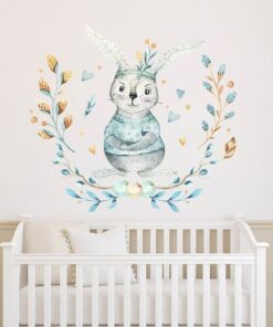 Sticker Chambre Fille - Biche Forêt Aquarelle