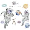 Stickers Chambre Bébé - Astronautes dans l'Univers - Planètes dans l'Espace