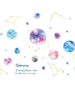 Stickers Chambre Garçon - Astronautes dans l'Espace - Planète dans l'Univers