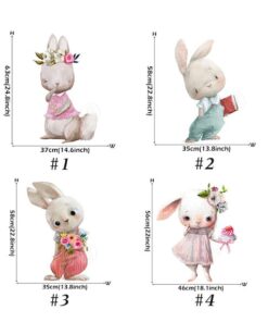 Stickers Chambre Bébé - Lapins Mignons Fleurs Stickers Chambre Bébé - Lapins Mignons Fleurs