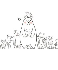 Sticker Chambre Enfant - Animaux de la Forêt Minimalistes