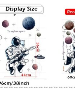 Stickers Chambre Garçon - Astronaute dans l'Espace et Planètes - Chien dans l'Univers Stickers Chambre Garçon - Astronaute dans l'Espace et Planètes - Chien dans l'Univers