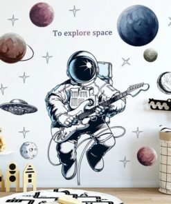 Stickers Chambre Garçon - Astronaute Guitariste de l'Espace