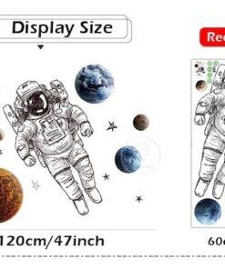 Stickers Chambre Garçon - Système Solaire Planètes Espace avec Astronaute Stickers Chambre Garçon - Système Solaire Planètes Espace avec Astronaute