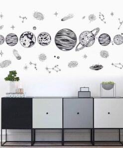 Stickers Chambre Garçon - Système Solaire Planètes Espace avec Astronaute Stickers Chambre Garçon - Système Solaire Planètes Espace avec Astronaute