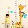 Sticker Toise Bébé - Girafe et Singe Règle Mesure