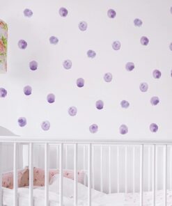 Stickers Chambre Bébé - Ronds Points Formes Aquarelle Rose