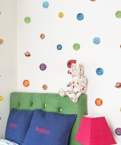 Stickers Chambre Garçon - Planètes Multicolores Forme