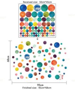 Stickers Chambre Bébé - Ronds Multicolore Aquarelle Petits et Grands Stickers Chambre Bébé - Ronds Multicolore Aquarelle Petits et Grands