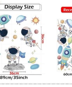 Stickers Chambre Garçon - Astronautes dans l'Espace, Planètes Système Solaire Stickers Chambre Garçon - Astronautes dans l'Espace, Planètes Système Solaire