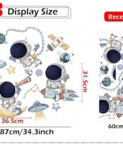 Stickers Chambre Garçon - Astronautes et Fusées dans l'Espace - Planètes Univers