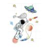 Stickers Chambre Garçon - Astronaute dans l'Espace, Fusée et Soucoupe
