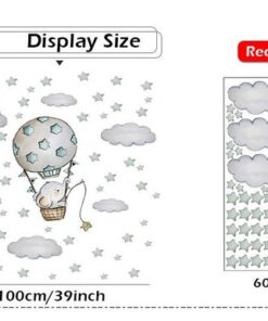 Stickers Chambre Bébé - Eléphant et Petits Lapins Courrier