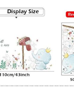 Stickers Chambre Bébé - Eléphant et Petits Lapins Courrier