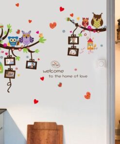 Stickers Chambre Bébé - Hiboux et Oiseaux Mignons sur des Branches Stickers Chambre Bébé - Hiboux et Oiseaux Mignons sur des Branches