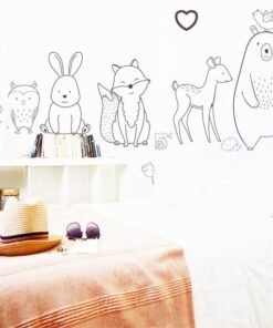 Alternative view of Sticker Chambre Enfant - Animaux de la Forêt Minimalistes
