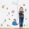 Toise Murale Sticker Enfant - Océans et Animaux Aquatiques
