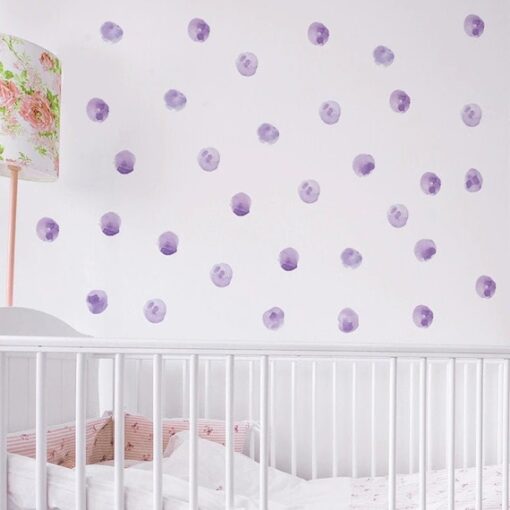 Stickers Chambre Fille - Ronds Violet - Points Forme