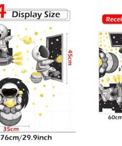 Stickers Chambre Garçon - Astronautes dans l'Espace - Fusée et Etoiles Stickers Chambre Garçon - Astronautes dans l'Espace - Fusée et Etoiles