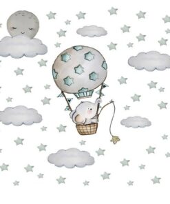 Alternative view of Stickers Chambre Bébé - Eléphant qui Tracte un Petit Oeuf