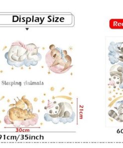 Stickers Chambre Bébé - Eléphant et Petits Lapins Courrier