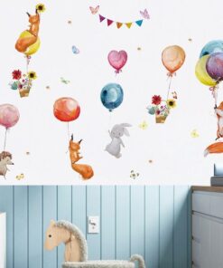 Stickers Chambre Bébé - Animaux de la Forêt et Ballons Stickers Chambre Bébé - Animaux de la Forêt et Ballons