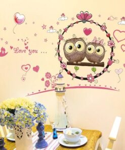 Stickers Chambre Bébé - Hiboux et Oiseaux Mignons sur des Branches Stickers Chambre Bébé - Hiboux et Oiseaux Mignons sur des Branches