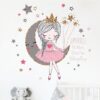 Stickers Chambre Fille - Princesse sur la Lune