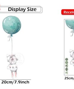 Stickers Chambre Bébé - 3 Lapins Mignons Ballons avec Ronds Bleus Stickers Chambre Bébé - 3 Lapins Mignons Ballons avec Ronds Bleus