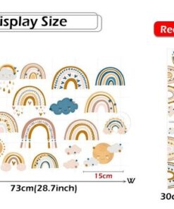 Stickers Chambre Fille - Arc en Ciel Rainbows Coeurs